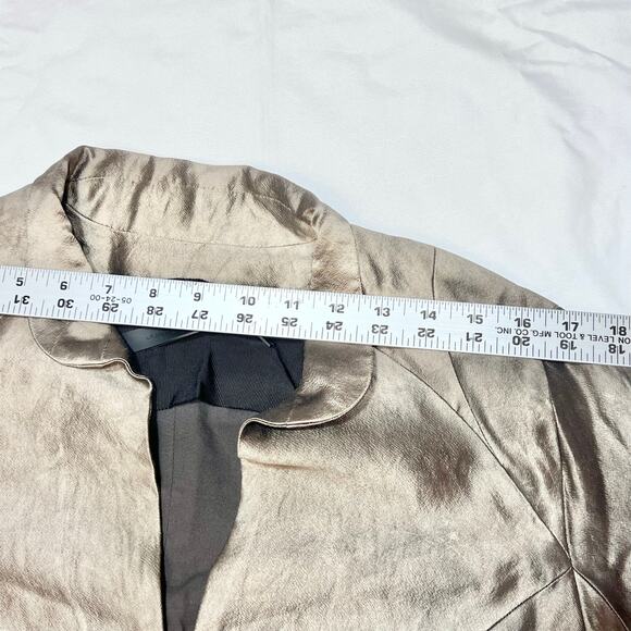 Juan Carlos Obando Hand Dyed Bronze Evening Coat Women 12 Wool Silk Trench - Picture 11 of 14